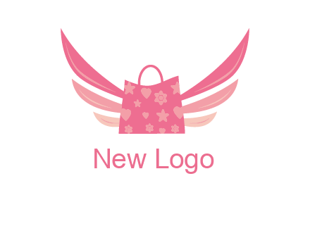 shopping bag with wings logo