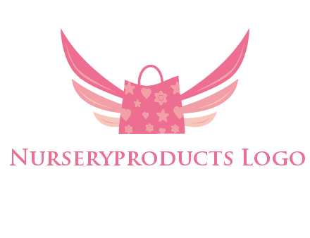 shopping bag with wings logo