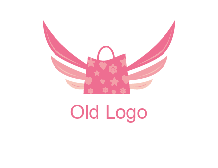 shopping bag with wings logo
