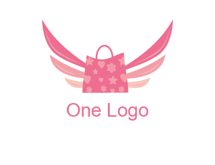 shopping bag with wings logo