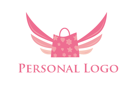 shopping bag with wings logo