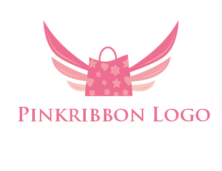 shopping bag with wings logo