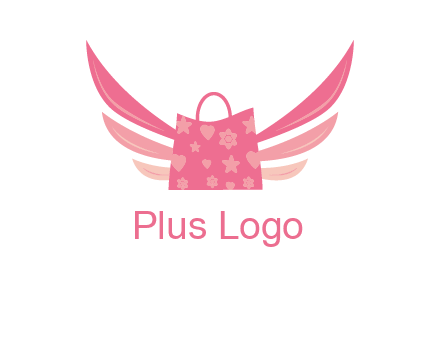 shopping bag with wings logo