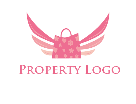 shopping bag with wings logo