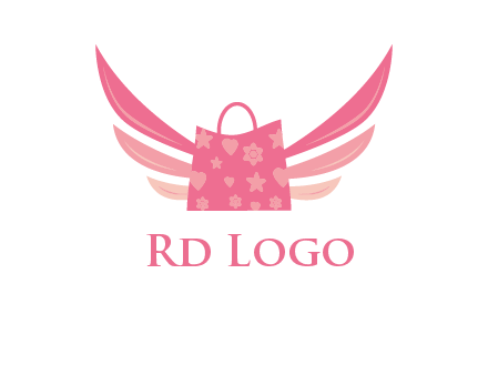 shopping bag with wings logo