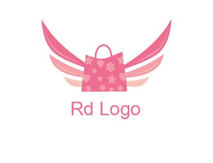 shopping bag with wings logo