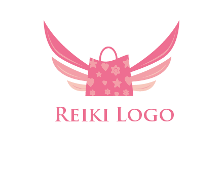 shopping bag with wings logo