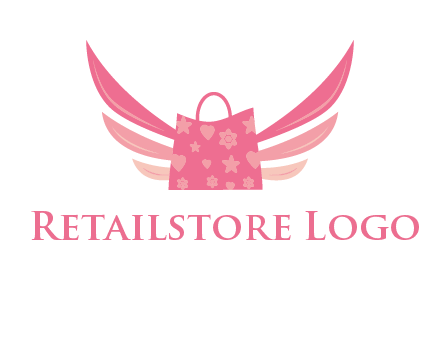 shopping bag with wings logo