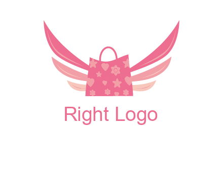 shopping bag with wings logo