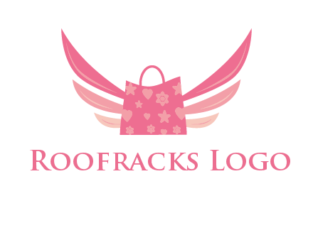 shopping bag with wings logo