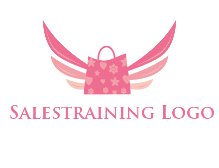 shopping bag with wings logo