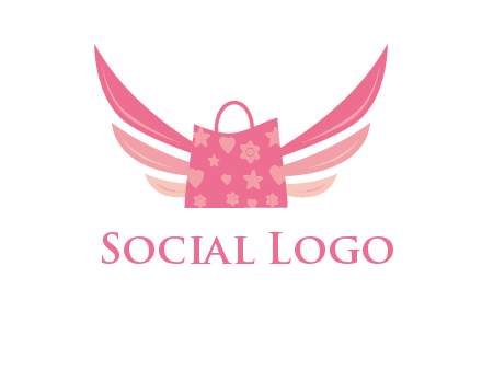 shopping bag with wings logo
