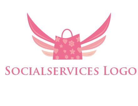 shopping bag with wings logo