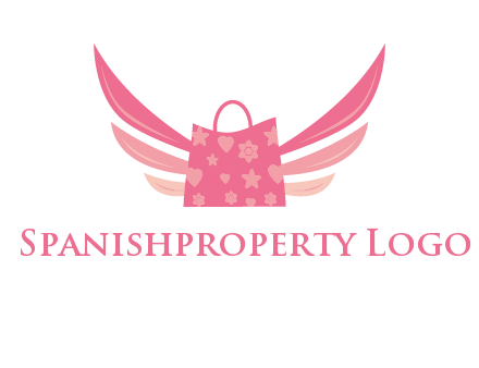 shopping bag with wings logo