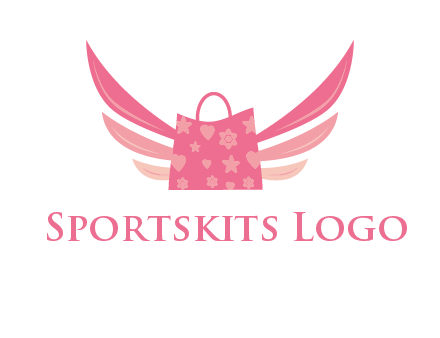 shopping bag with wings logo