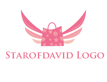 shopping bag with wings logo