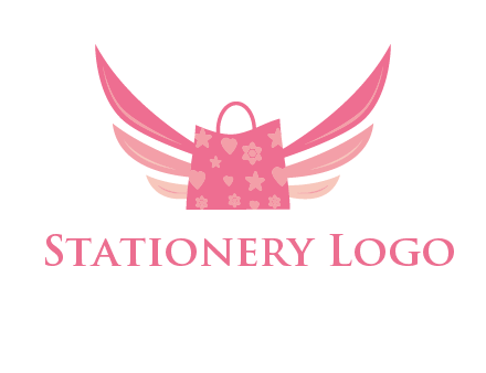 shopping bag with wings logo