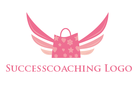 shopping bag with wings logo
