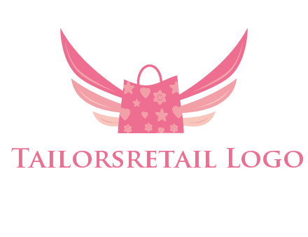 shopping bag with wings logo