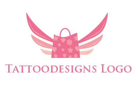 shopping bag with wings logo