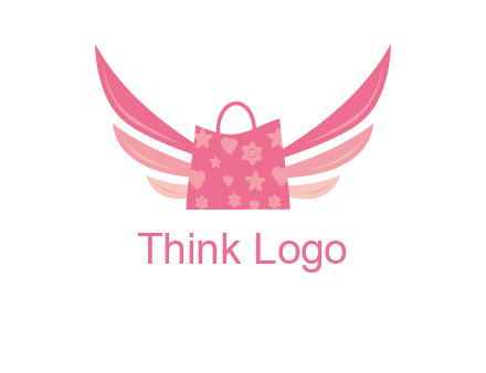 shopping bag with wings logo