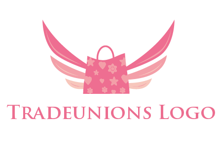 shopping bag with wings logo