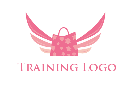 shopping bag with wings logo