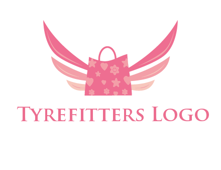 shopping bag with wings logo