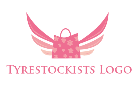 shopping bag with wings logo