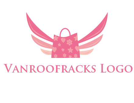 shopping bag with wings logo