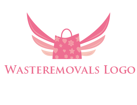 shopping bag with wings logo
