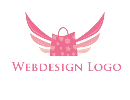 shopping bag with wings logo