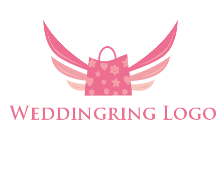 shopping bag with wings logo