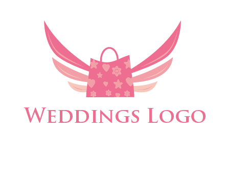 shopping bag with wings logo