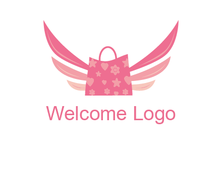 shopping bag with wings logo