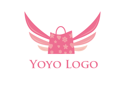 shopping bag with wings logo