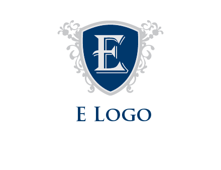 letter E in shield