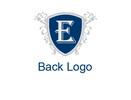 letter E in shield