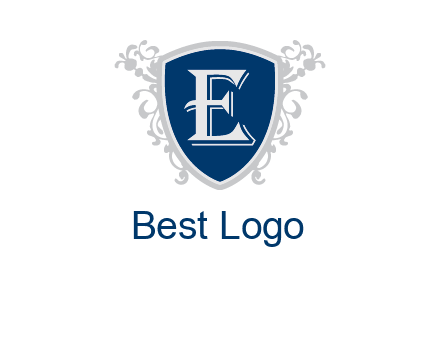 letter E in shield