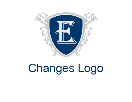 letter E in shield
