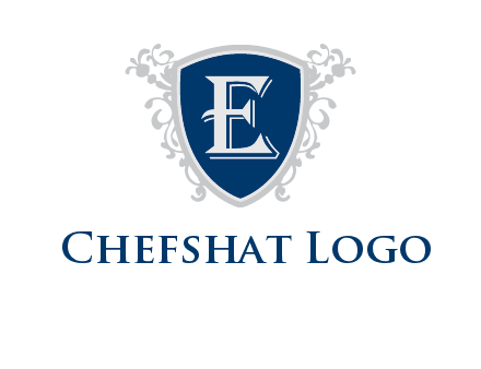 letter E in shield