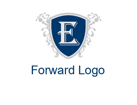 letter E in shield