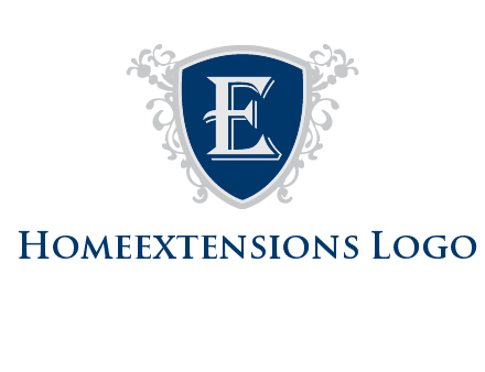 letter E in shield