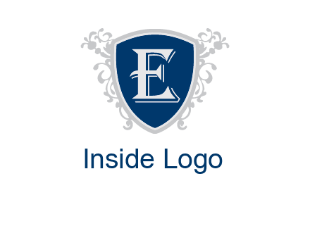 letter E in shield