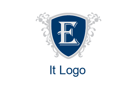 letter E in shield