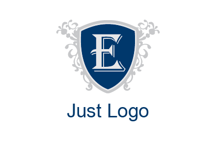 letter E in shield