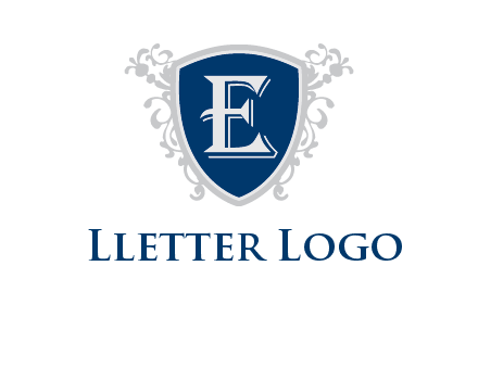 letter E in shield