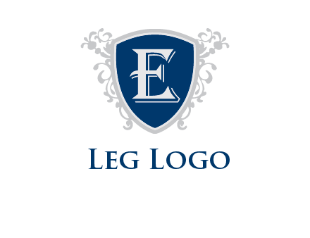 letter E in shield