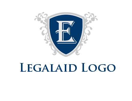 letter E in shield