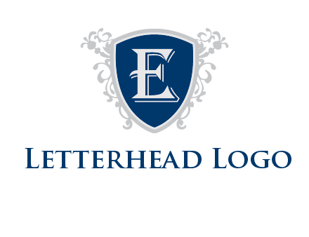 letter E in shield